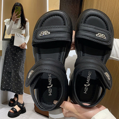 Damen Sportliche Klettsandalen mit dicker Sohle und atmungsaktiver Obermaterialien Fudus