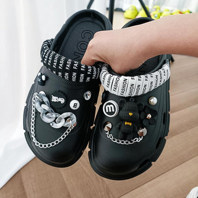 Damen trendige und modische Clogs mit einzigartigem Dekor Fudus