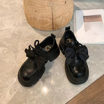 Damen Stilvolle Plattform-Lederschuhe mit Schnürung und elegantem Detail Fudus