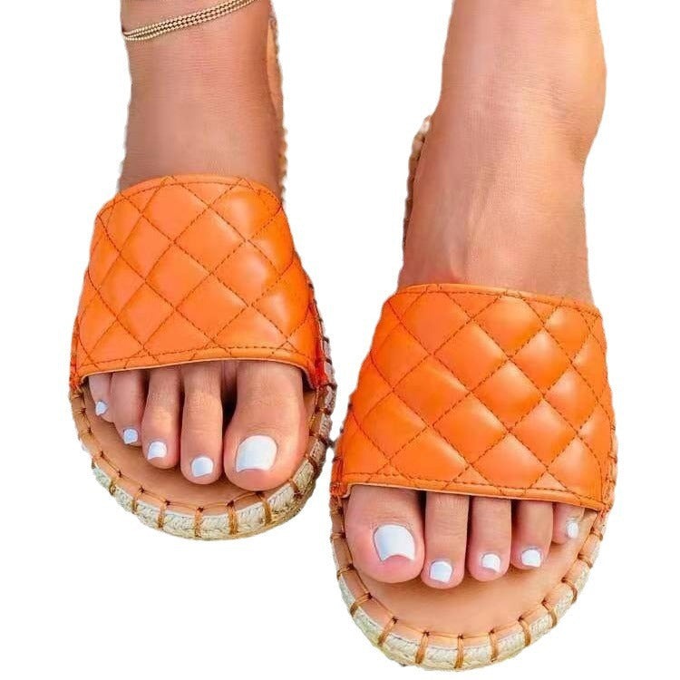 Damen Quilted Slipper-Sandalen mit anatomischem Fußbett und rutschfester Sohle Fudus