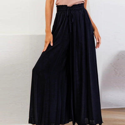 Damen luftige Maxihose mit elastischem Bund und modernem Schnitt Fudus