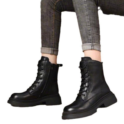 Damen solide Schnürboots mit rutschfester Sohle und bequemem Innenfutter Fudus