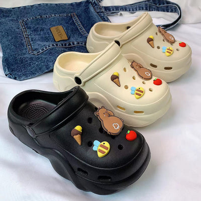 Damen Clogs mit lustigen Tiermotiven und dekorativen Applikationen Fudus