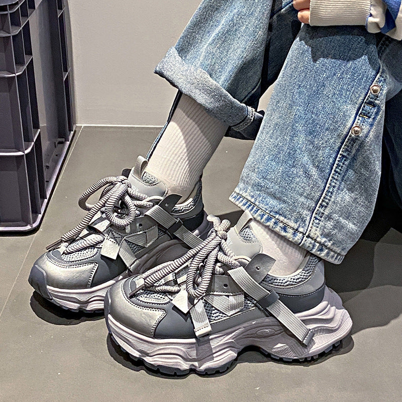 Damen Sportliche Chunky Sneakers mit atmungsaktiver Mesh-Oberfläche und ergonomischer Dämpfung Fudus