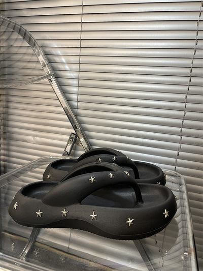 Damen Flip-Flops mit stilvollen Sternenapplikationen Fudus