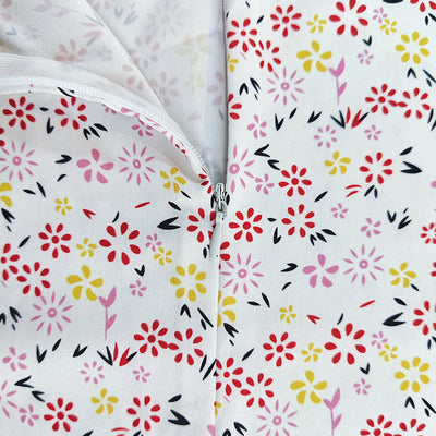 Damen Minikleid mit raffinierten Rüschendetails und floralem Muster Fudus