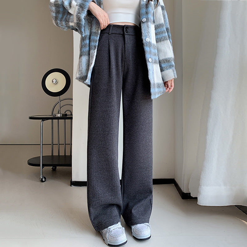 Damen lässige Weitbein-Hose mit elastischem Bund und hochwertigen Stoff Fudus