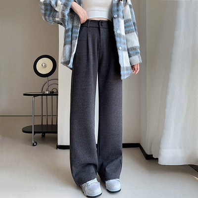 Damen lässige Weitbein-Hose mit elastischem Bund und hochwertigen Stoff Fudus