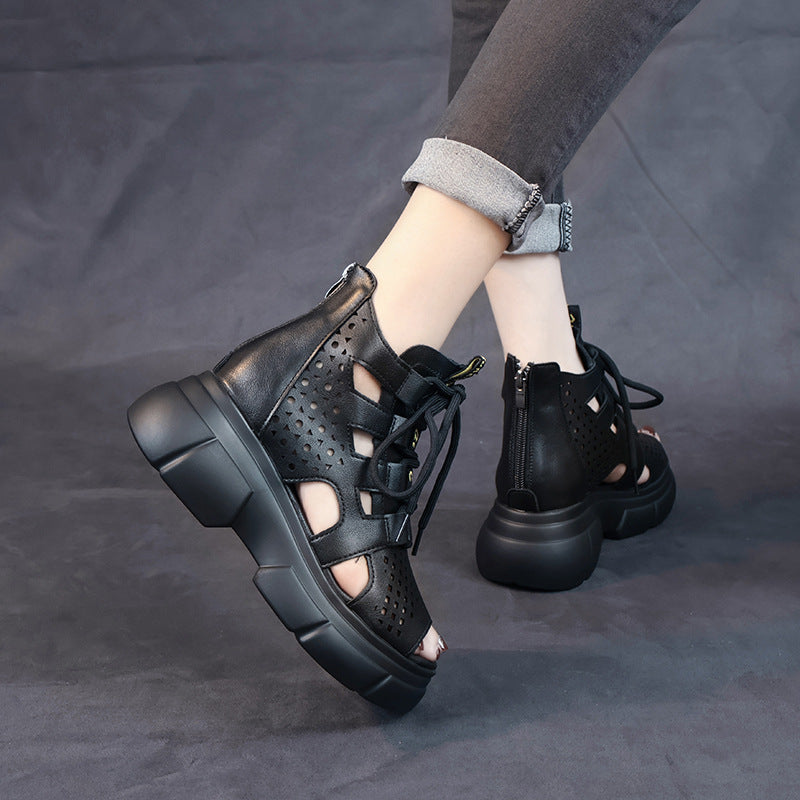 Damen Sportliche Schnürsandalen mit atmungsaktiven Netzdetails und rutschfester Sohle Fudus