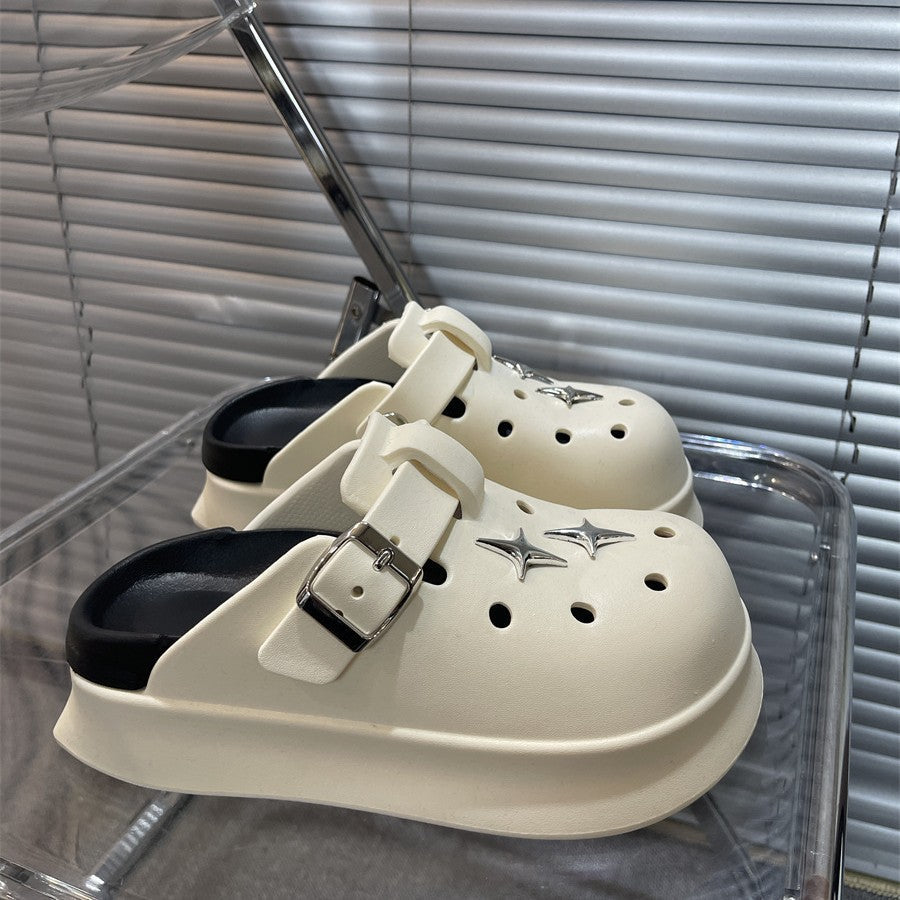 Damen Komfortable Clogs mit modischem Schnallen-Design Fudus