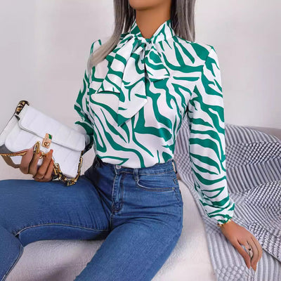 Damen Bluse mit modernem Zebradesign Fudus