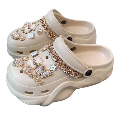 Damen Dekorative und luxuriöse Clogs mit funkelnden Applikationen Fudus