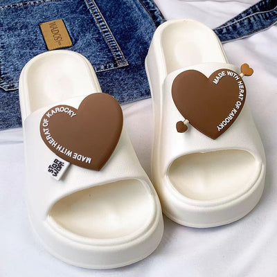 Damen Bequeme Pantoletten mit herzförmigem Design Fudus