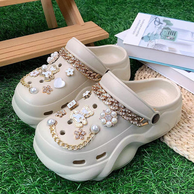 Damen Komfortable Clogs mit luxuriösen Schmuckdetails Fudus