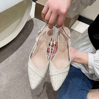 Damen Slingback-Pumps mit elegantem spitzen Design und bequemer Blockabsatzhöhe Fudus