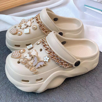 Damen Dekorative und luxuriöse Clogs mit funkelnden Applikationen Fudus