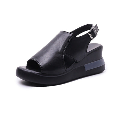 Damen Wedge-Sandalen mit offenem Zehenbereich und komfortablem Fußbett Fudus