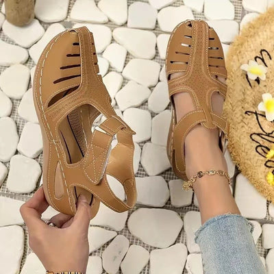 Damen bequeme Sandalen mit atmungsaktivem Obermaterial und verstellbarem Riemen Fudus