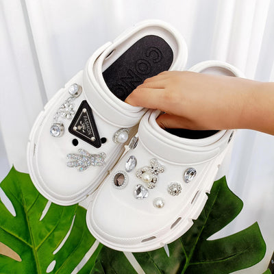 Damen Dekorative und modische Clogs mit Strassverzierungen Fudus