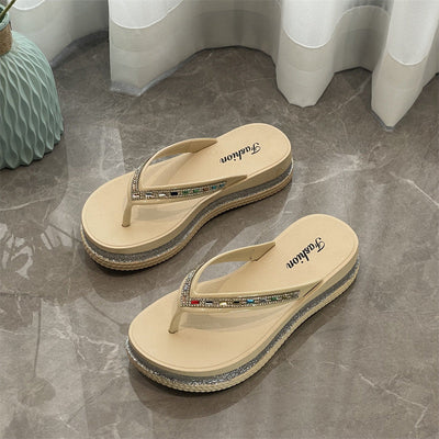 Damen Elegante und funkelnde Zehentrenner-Sandalen mit hochwertigem Komfort Fudus