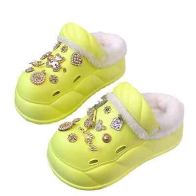 Damen modische Hausschuhe mit Schmuckelementen Fudus