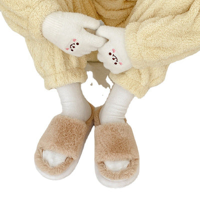 Damen Kuschelige Slipper mit weichem Fellfutter Fudus