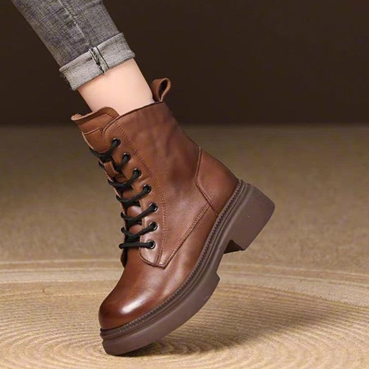 Damen solide Schnürboots mit rutschfester Sohle und bequemem Innenfutter Fudus