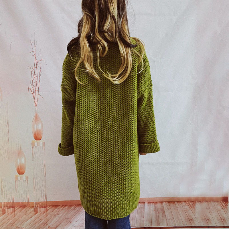 Strickcardigan mit Taschen | Grobstrick | Langer Schnitt