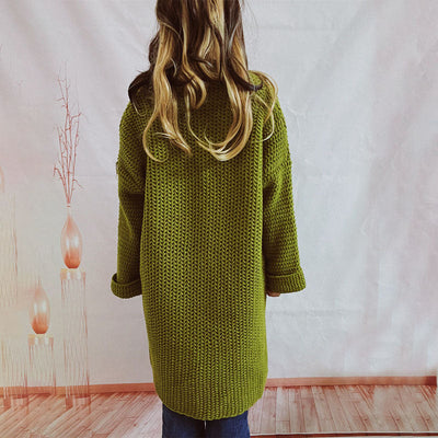 Strickcardigan mit Taschen | Grobstrick | Langer Schnitt