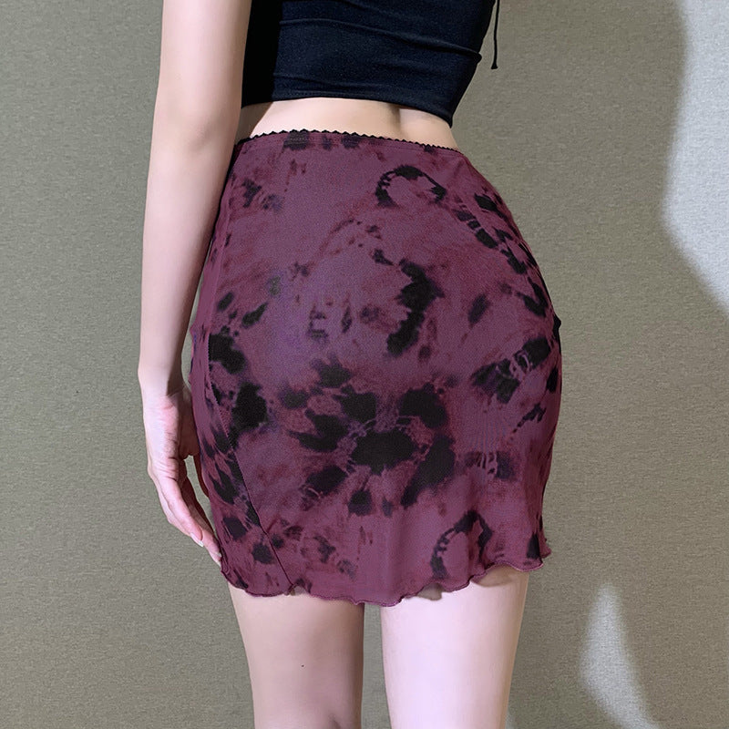 Damen Midi-Rock im modernen Batik-Design Fudus