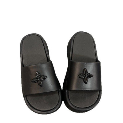 Damen Komfortable und stylische Pantoletten mit eleganter Floral-Applikation Fudus