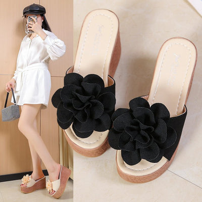 Damen Wedge-Sandalen mit floralem Dekor und rutschfester Sohle Fudus