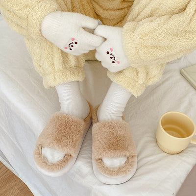 Damen Kuschelige Slipper mit weichem Fellfutter Fudus