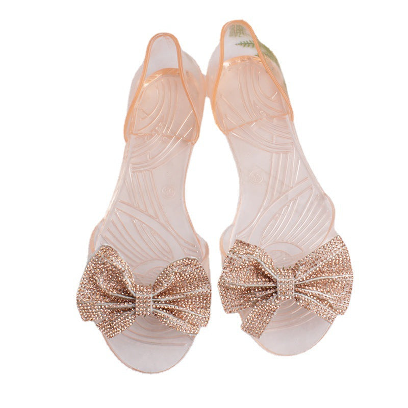 Damen Glamouröse und bequeme Badeschuhe mit funkelndem Schleifendetail Fudus