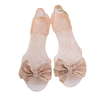 Damen Glamouröse und bequeme Badeschuhe mit funkelndem Schleifendetail Fudus