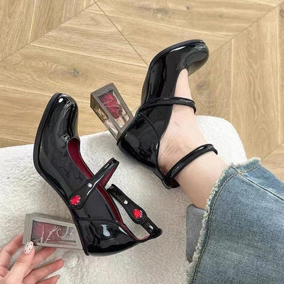 Damen Sandalen mit transparentem Blockabsatz Fudus