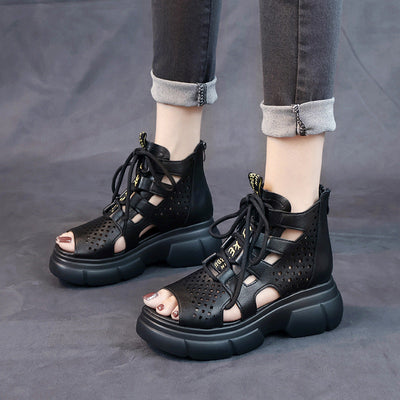 Damen Sportliche Schnürsandalen mit atmungsaktiven Netzdetails und rutschfester Sohle Fudus