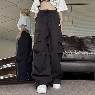 Damen weite Cargo-Hosen mit praktischen Taschen Fudus