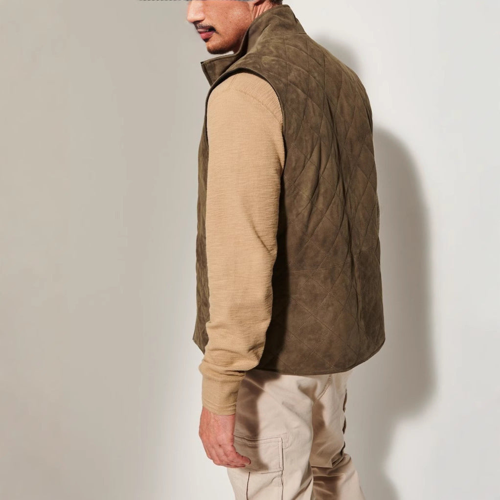 Herren gesteppte Wärmeweste mit hohem Kragen Aliams