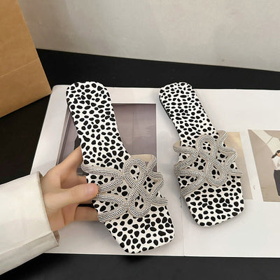 Damen elegante Sandalen mit glitzernden Schleifen und modischem Design Fudus