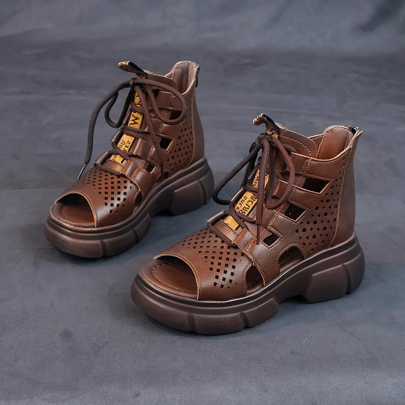 Damen Sportliche Schnürsandalen mit atmungsaktiven Netzdetails und rutschfester Sohle Fudus