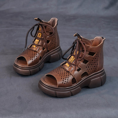 Damen Sportliche Schnürsandalen mit atmungsaktiven Netzdetails und rutschfester Sohle Fudus