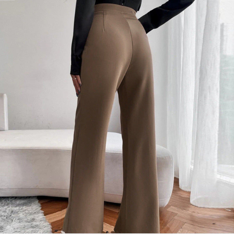 Damen Palazzo-Hose mit hoher Taille und elegantem Schnitt Fudus