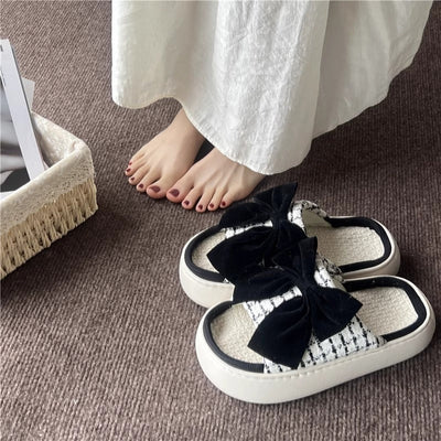 Damen Glamouröse Hausschuhe mit stilvollem Schleifen-Design Fudus