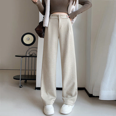 Damen lässige Weitbein-Hose mit elastischem Bund und hochwertigen Stoff Fudus