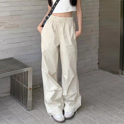 Damen lässige Cargo-Hosen mit elastischem Bund und praktischen Taschen Fudus