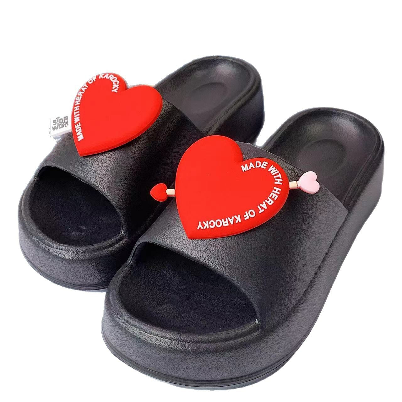 Damen Bequeme Pantoletten mit herzförmigem Design Fudus