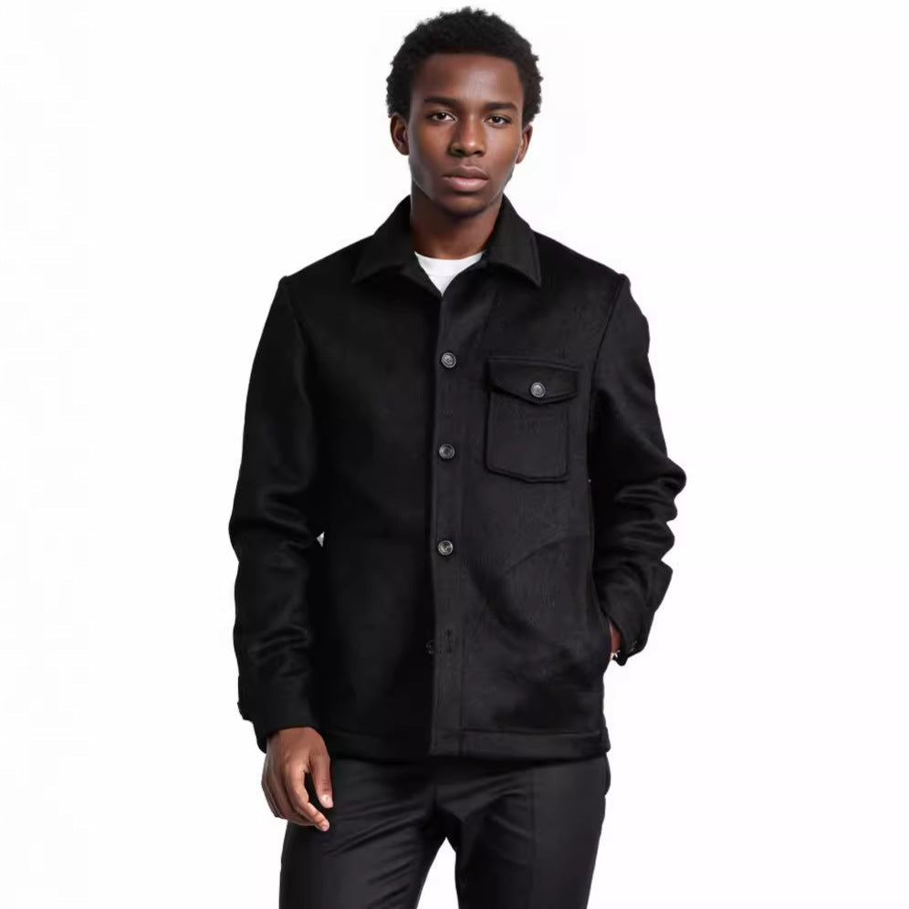 Herren elegante Wolljacke mit praktischen Taschen Aliams