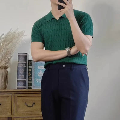 Kurzärmeliges Herren-Poloshirt aus Merinowolle – Klassischer Schnitt