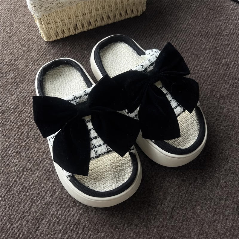 Damen Glamouröse Hausschuhe mit stilvollem Schleifen-Design Fudus